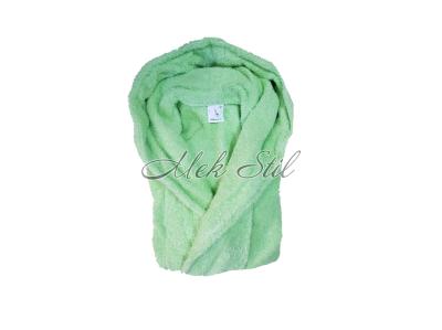 Детска колекция  Юношески халати   Юношески халат с двойна качулка зелен 